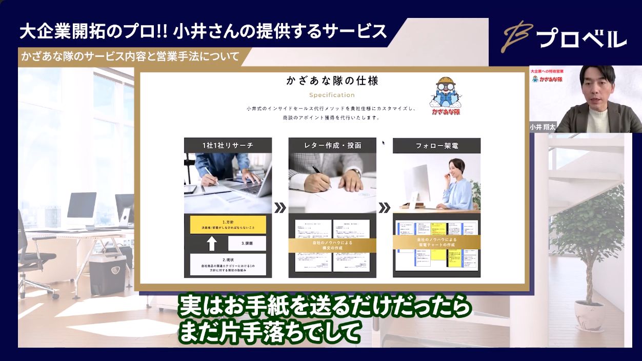 手紙の作成・投函後にフォロー架電まで行う、かざあな隊の営業手順
